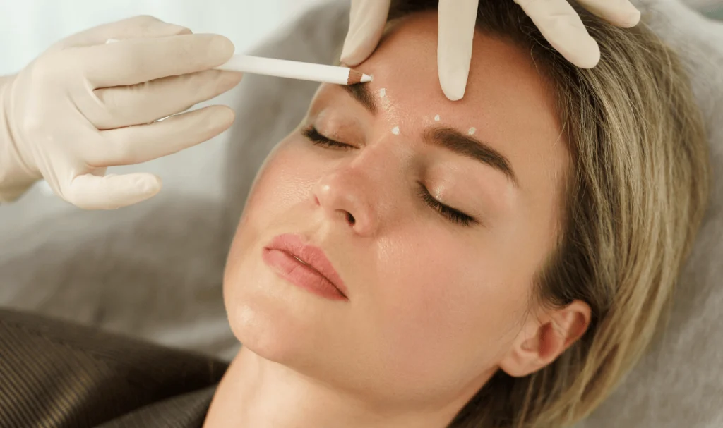 A relaxed patient during an aesthetic treatment consultation